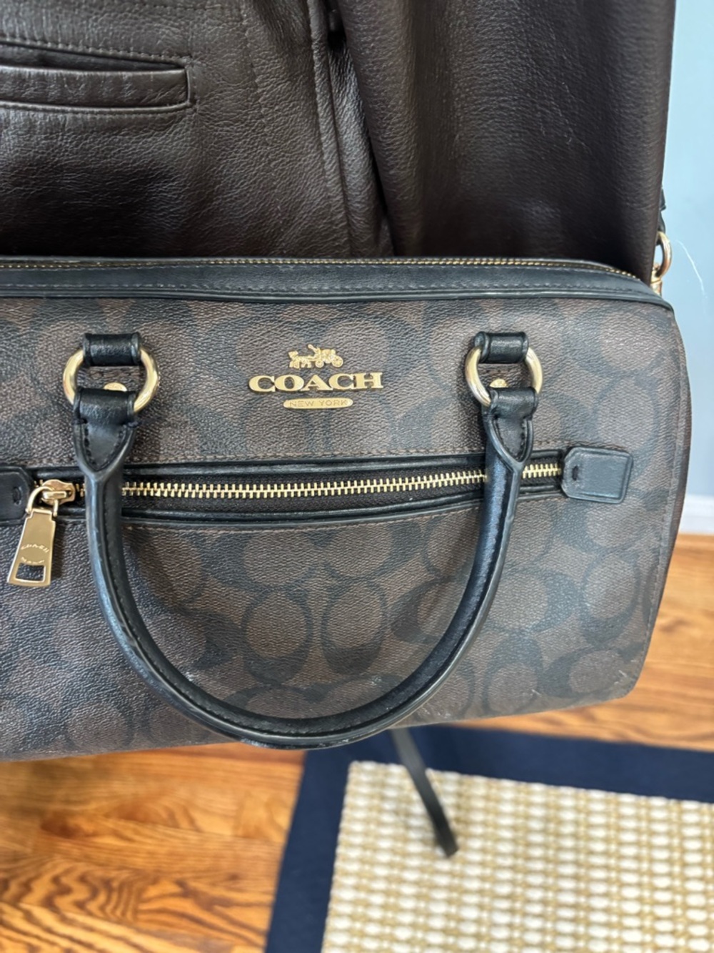 Coach Rowan Satchel in signature brown and black coated canvas - Picture 12 of 16